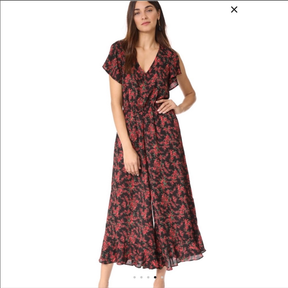 Jack by BB Dakota- Black & Red Floral Jumpsuit Med